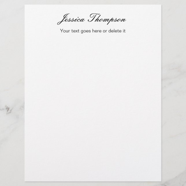 Modern Elegant Plain Simple Professional Custom Letterhead (Front)