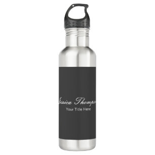 Modern Elegant Plain Simple Professional Grey 710 Ml Water Bottle