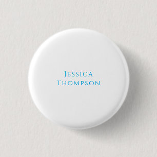 Modern Elegant Plain Simple Professional Name 3 Cm Round Badge