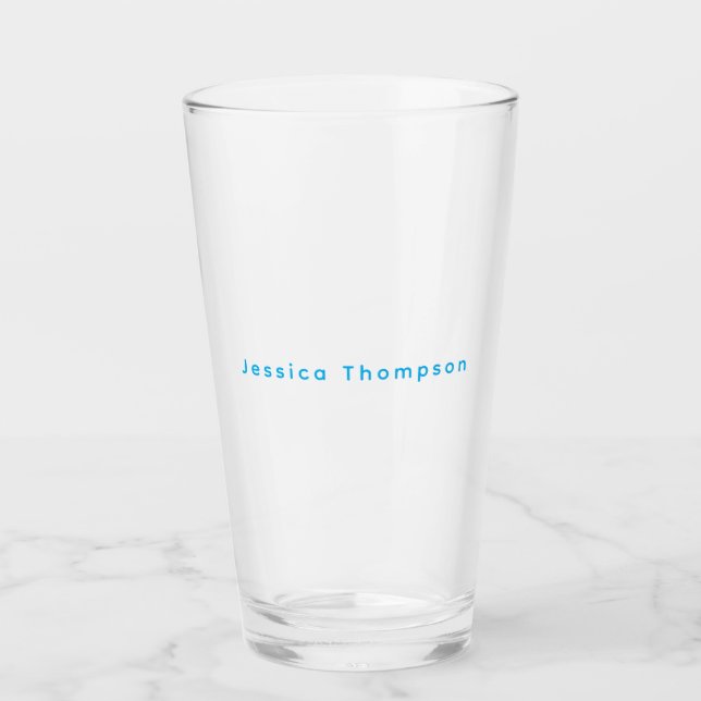 Modern Elegant Plain Simple Professional Name Glass (Front)