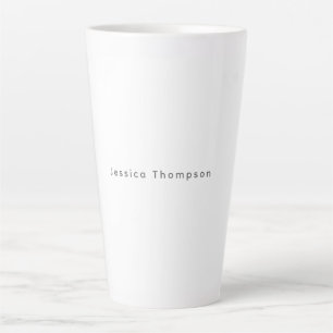 Modern Elegant Plain Simple Professional Name Latte Mug