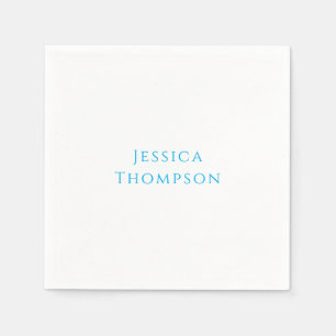 Modern Elegant Plain Simple Professional Name Napkin