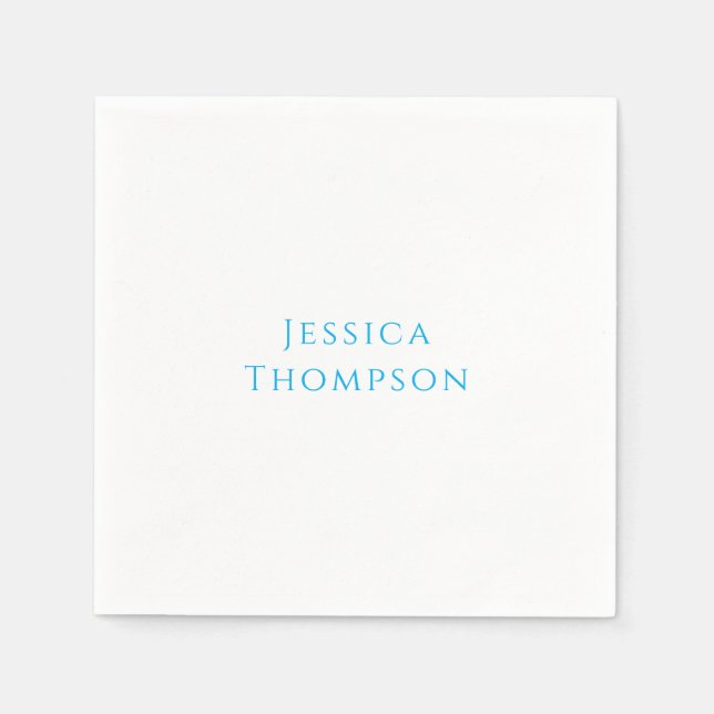 Modern Elegant Plain Simple Professional Name Napkin (Front)