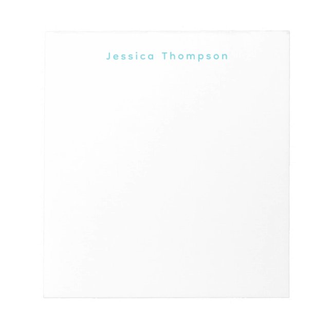 Modern Elegant Plain Simple Professional Name Notepad (Front)