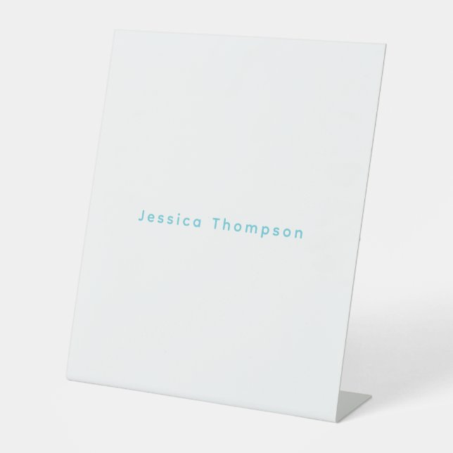 Modern Elegant Plain Simple Professional Name Pedestal Sign (Front)