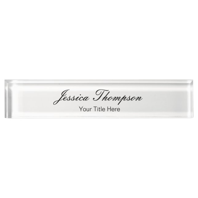 Modern Elegant Plain Simple Professional Nameplate (Front)