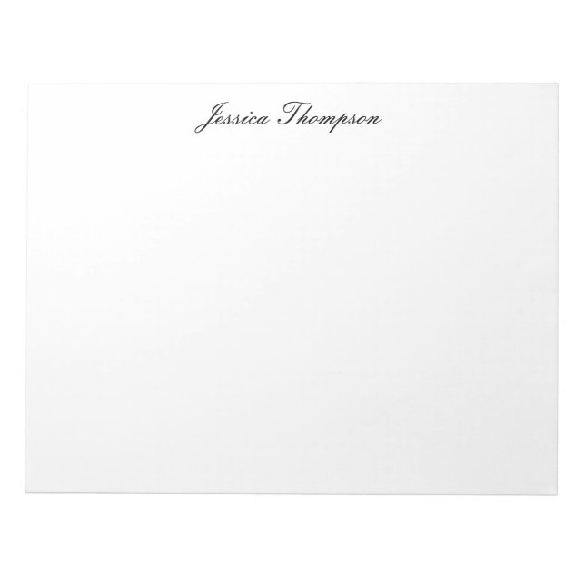 Modern Elegant Plain Simple Professional Notepad (Front)