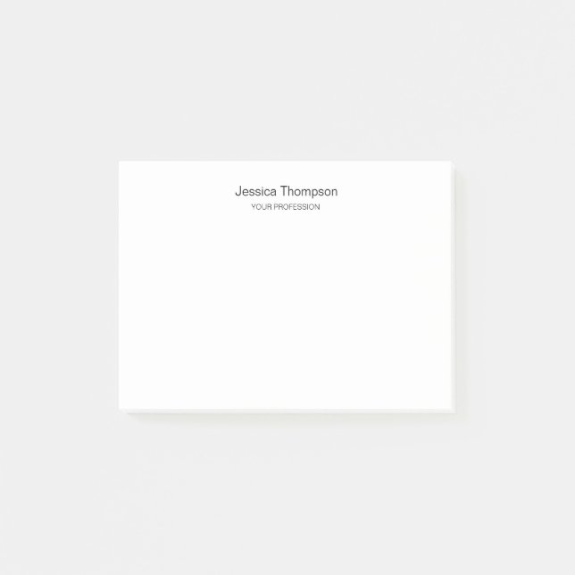 Modern Elegant Plain Simple Professional Post-it Notes (Front)
