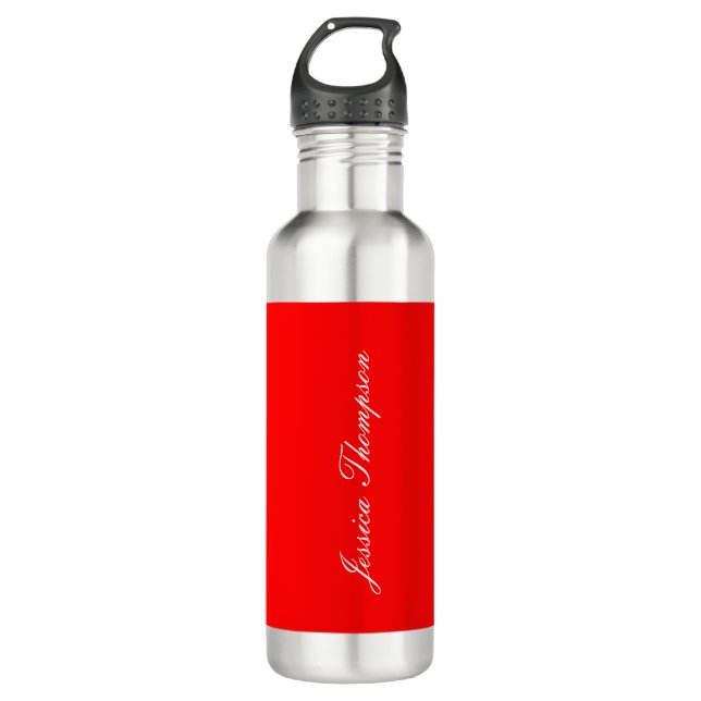 Modern Elegant Plain Simple Professional Red 710 Ml Water Bottle (Front)
