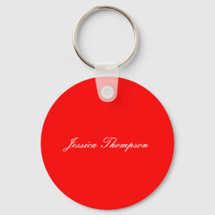 Modern Elegant Plain Simple Professional Red Key Ring