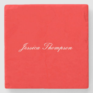 Modern Elegant Plain Simple Professional Red Stone Coaster
