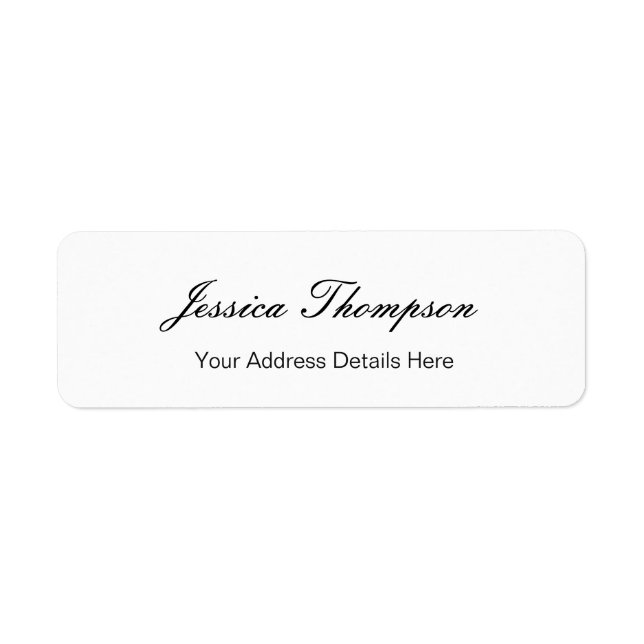 Modern Elegant Plain Simple Professional Return Address Label (Front)