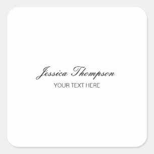 Modern Elegant Plain Simple Professional Square Sticker