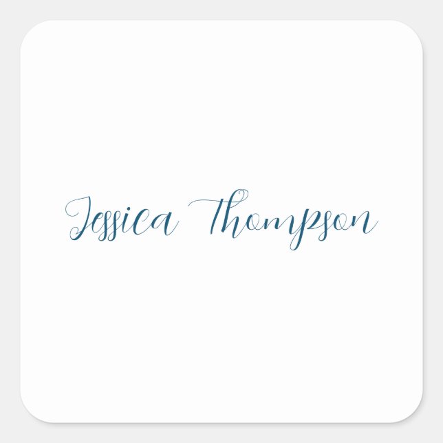 Modern Elegant Plain Simple Professional Square Sticker (Front)