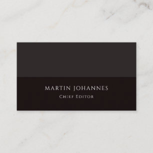 Modern Elegant Plain Stylish Grey Black Minimalist Business Card