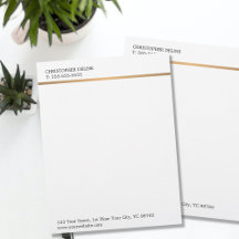 Modern Elegant Plain White Faux Copper Line