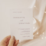 Modern Elegant Plain White Wedding Invitation<br><div class="desc">Modern Elegant Plain White Wedding Invitation</div>
