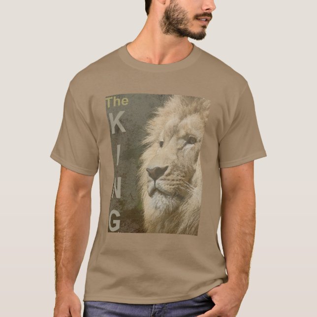 Modern Elegant Pop Art Lion Head Template Men's T-Shirt (Front)