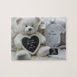 Modern Elegant Pregnancy Announcement  Jigsaw Puzzle