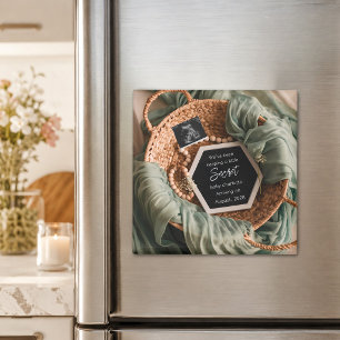Modern Elegant Pregnancy Announcement keepsake Magnet