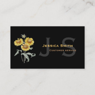 Modern, elegant, pretty sunflower professional business card