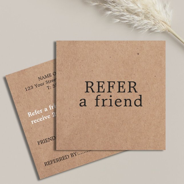 Modern Elegant Printed Kraft Beauty Referral Card (Creator Uploaded)