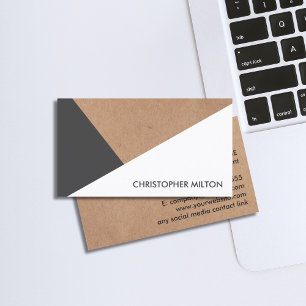 Modern Elegant Printed Kraft Paper Geometric Business Card