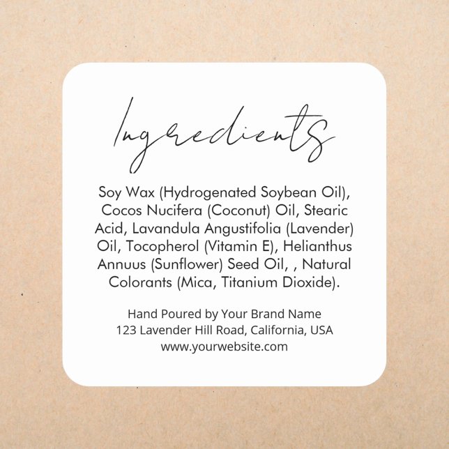 Modern Elegant Product Packaging Ingredients label (Creator Uploaded)