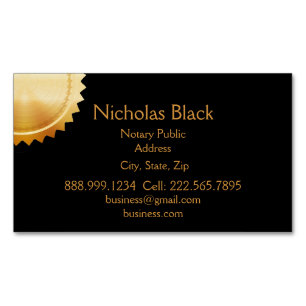 Modern Elegant Professional Black Gold Seal Magnetic Business Card