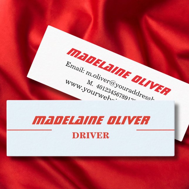 Modern Elegant Professional Blue Driver Mini Business Card (Creator Uploaded)