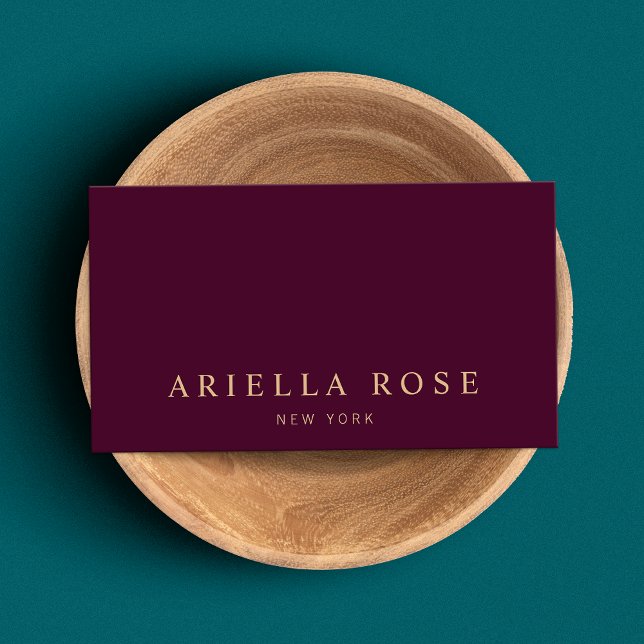 Modern Elegant Professional Burgundy Wine Colour  Business Card (Creator Uploaded)