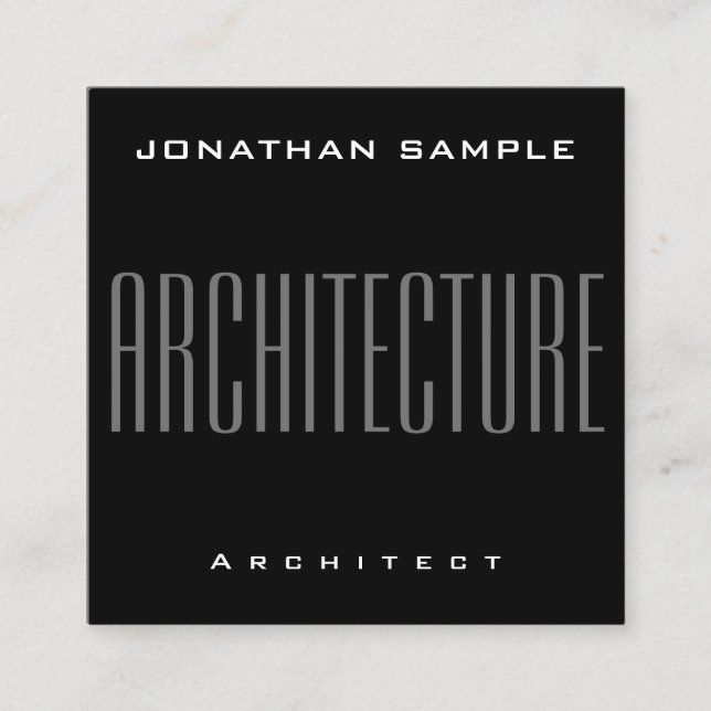 Modern Elegant Professional Business Architecture Square Business Card (Front)