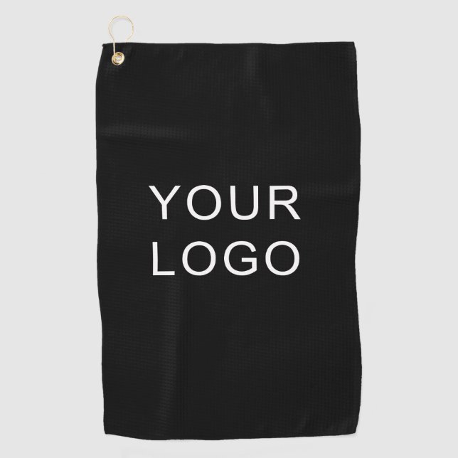 Modern Elegant Professional Business Logo Black  Golf Towel (Front)