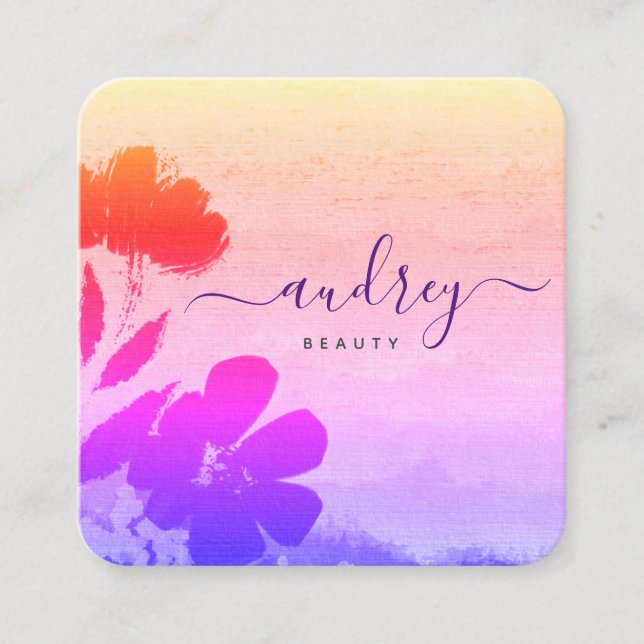 modern elegant professional ceo,stylish chic trend square business card (Front)