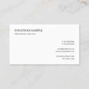 Modern Elegant Professional Custom Text Minimalist Business Card