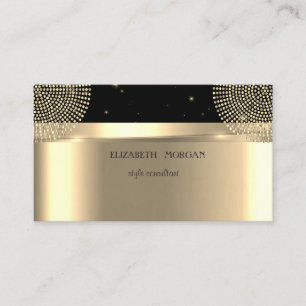 Modern Elegant Professional Dots  Gold,Black Business Card