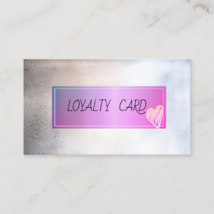 Modern Elegant Professional Frame, Hearts Mettalic Loyalty Card