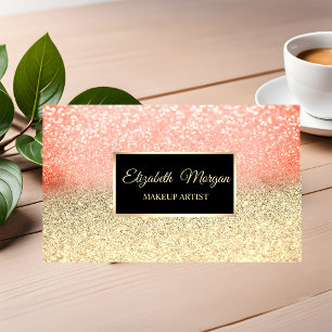 Modern Elegant Professional Glitter Ombre Frame Business Card