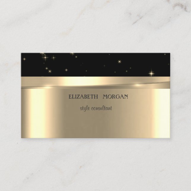 Modern Elegant Professional Gold,Black Business Card (Front)