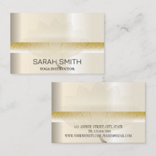 Modern Elegant Professional golden, lotus flower Business Card