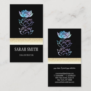 Modern Elegant Professional golden, lotus flower Business Card