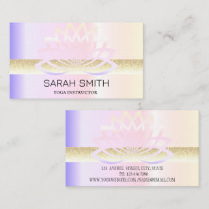 Modern Elegant Professional golden, lotus flower Business Card