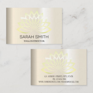Modern Elegant Professional golden, lotus flower Business Card