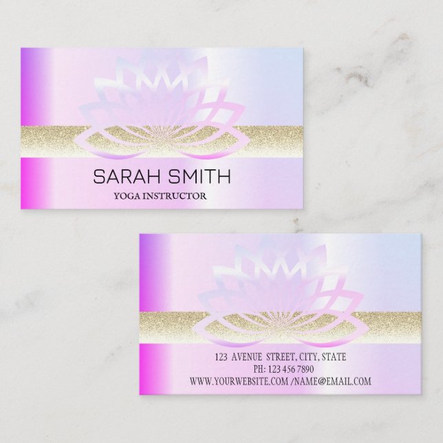 Modern Elegant Professional golden, lotus flower   Business Card (Front/Back)
