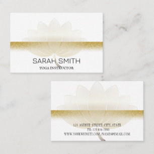 Modern Elegant Professional golden, lotus flower   Business Card