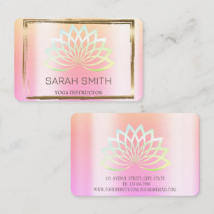 Modern Elegant Professional green lotus flower Business Card