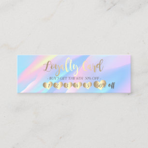 Modern Elegant Professional Hearts Holograaphic Loyalty Card