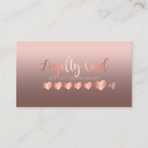 Modern Elegant Professional Hearts Loyalty Card