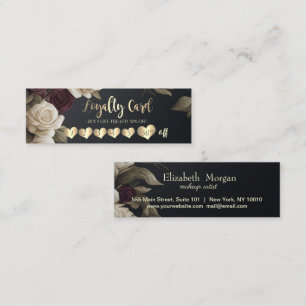 Modern Elegant Professional Hearts Roses Loyalty Card