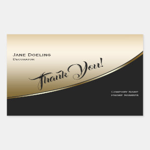 Modern Elegant Professional Highlight Black Gold Rectangular Sticker
